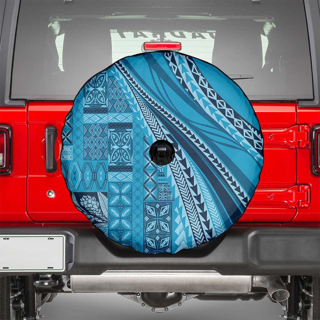Pasifika Women's Day - Samoa Siapo Malu Tattoo Inspired Spare Tire Cover Turquoise