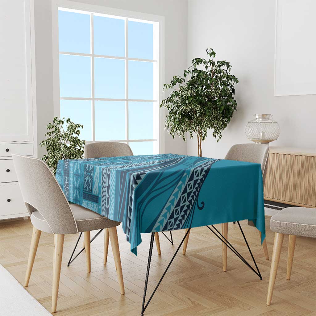 Pasifika Women's Day - Samoa Siapo Malu Tattoo Inspired Tablecloth Turquoise