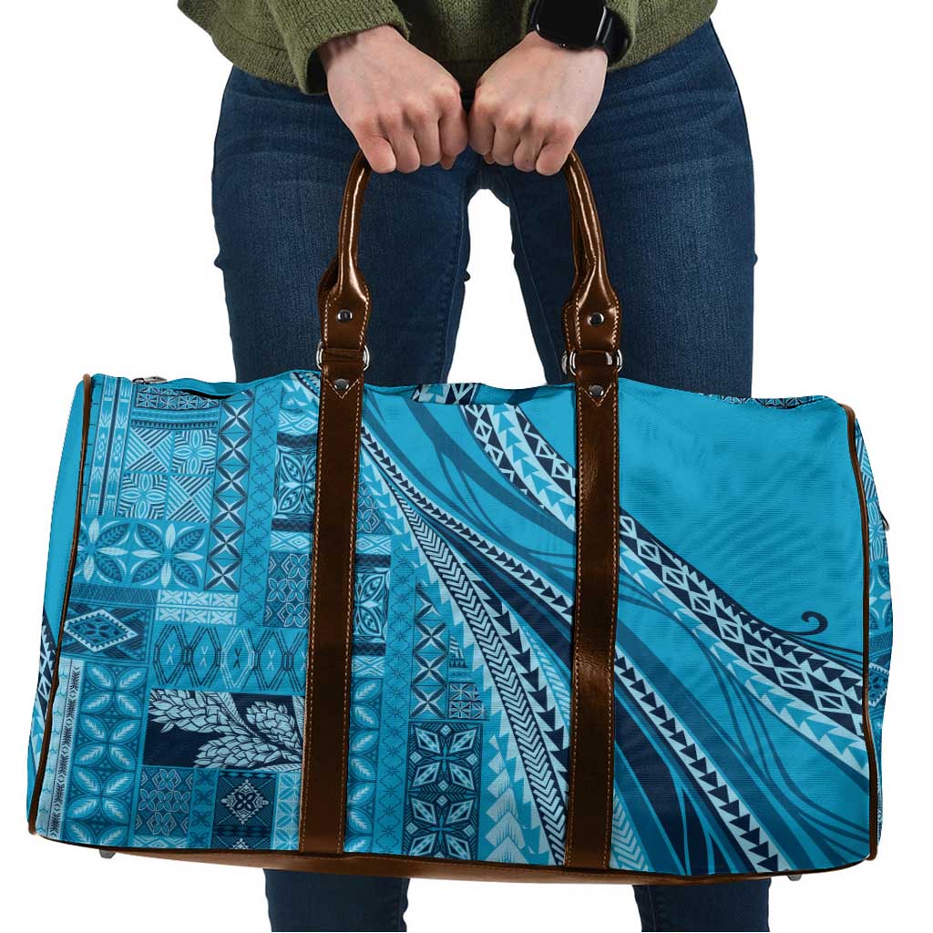 Pasifika Women's Day - Samoa Siapo Malu Tattoo Inspired Travel Bag Turquoise