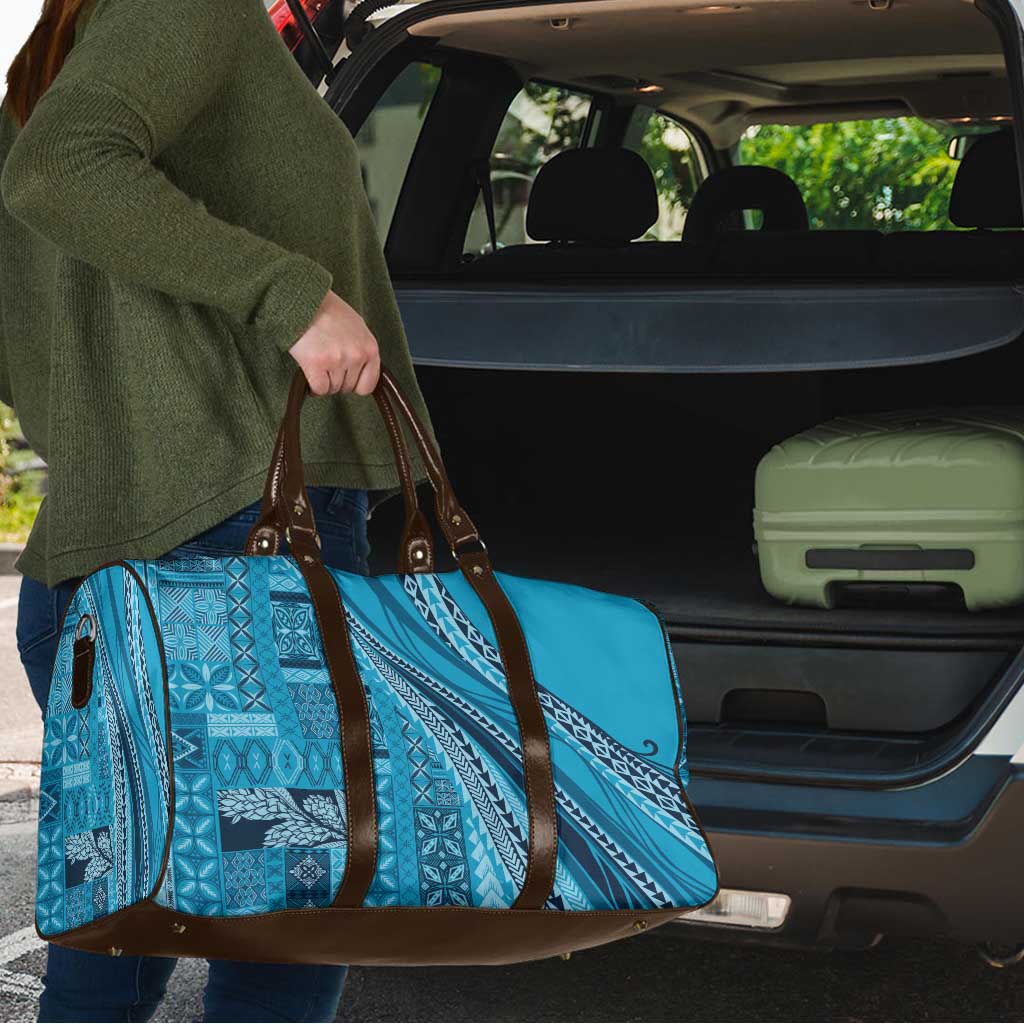 Pasifika Women's Day - Samoa Siapo Malu Tattoo Inspired Travel Bag Turquoise