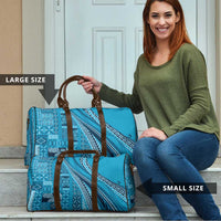 Pasifika Women's Day - Samoa Siapo Malu Tattoo Inspired Travel Bag Turquoise