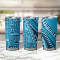 Pasifika Women's Day - Samoa Siapo Malu Tattoo Inspired Tumbler Cup Turquoise
