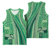 Pasifika Women's Day - Samoa Siapo Malu Tattoo Inspired Basketball Jersey Jade