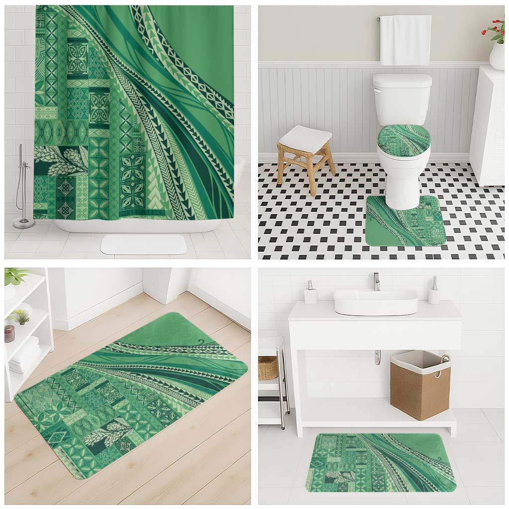 Pasifika Women's Day - Samoa Siapo Malu Tattoo Inspired Bathroom Set Jade