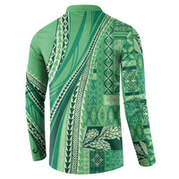 Pasifika Women's Day - Samoa Siapo Malu Tattoo Inspired Button Sweatshirt Jade