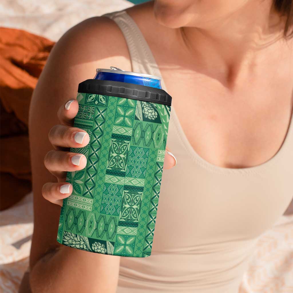 Pasifika Women's Day - Samoa Siapo Malu Tattoo Inspired 4 in 1 Can Cooler Tumbler Jade