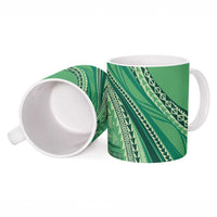 Pasifika Women's Day - Samoa Siapo Malu Tattoo Inspired Ceramic Mug Jade