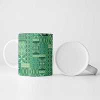 Pasifika Women's Day - Samoa Siapo Malu Tattoo Inspired Ceramic Mug Jade
