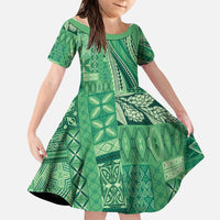 Pasifika Women's Day - Samoa Siapo Malu Tattoo Inspired Family Matching Puletasi and Hawaiian Shirt Jade