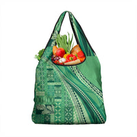 Pasifika Women's Day - Samoa Siapo Malu Tattoo Inspired Grocery Bag Jade