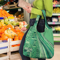 Pasifika Women's Day - Samoa Siapo Malu Tattoo Inspired Grocery Bag Jade