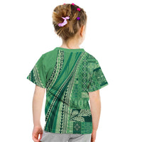 Pasifika Women's Day - Samoa Siapo Malu Tattoo Inspired Kid T Shirt Jade