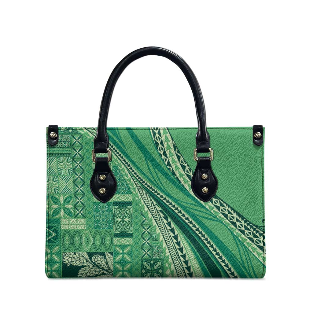 Pasifika Women's Day - Samoa Siapo Malu Tattoo Inspired Leather Bag Jade