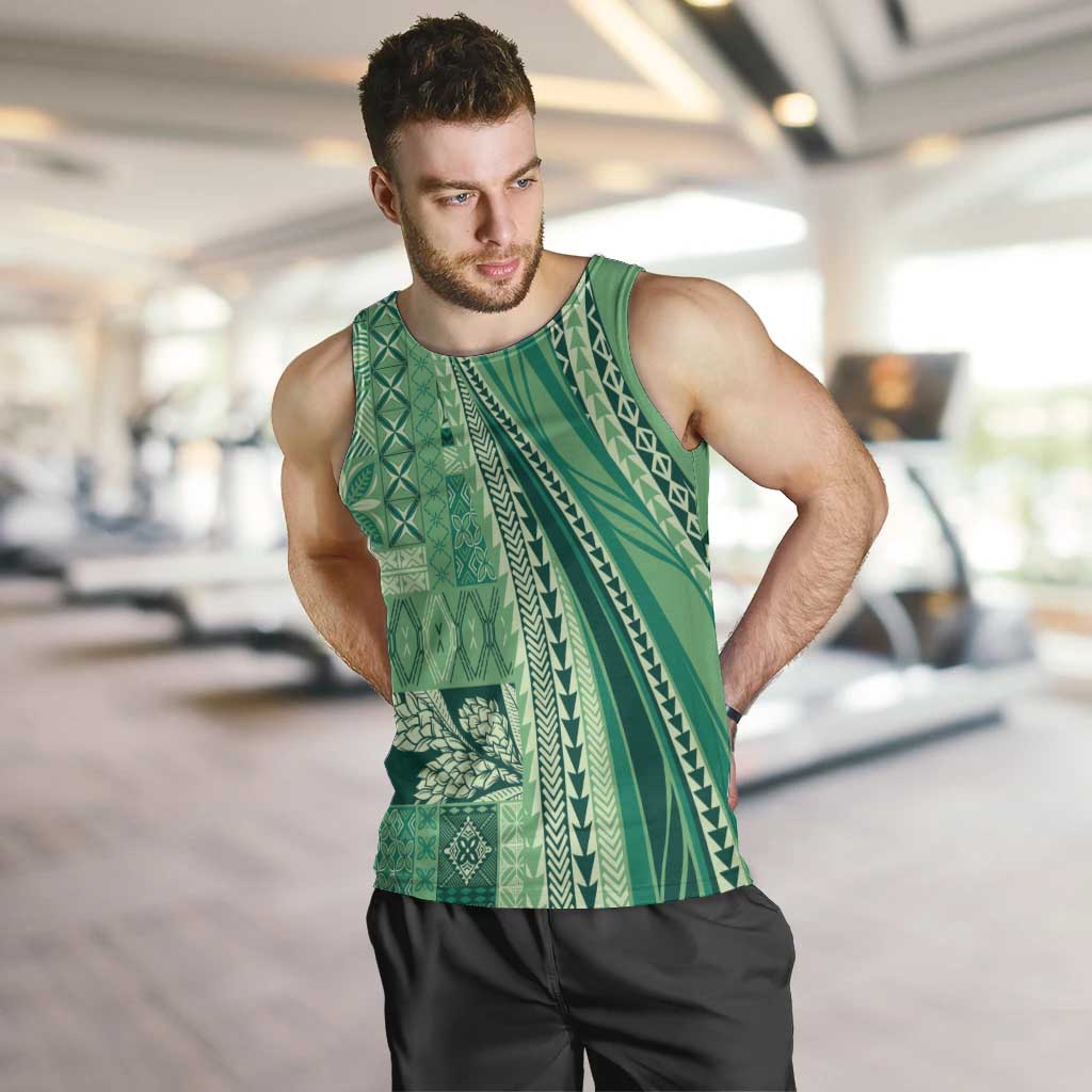 Pasifika Women's Day - Samoa Siapo Malu Tattoo Inspired Men Tank Top Jade
