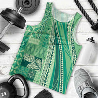 Pasifika Women's Day - Samoa Siapo Malu Tattoo Inspired Men Tank Top Jade