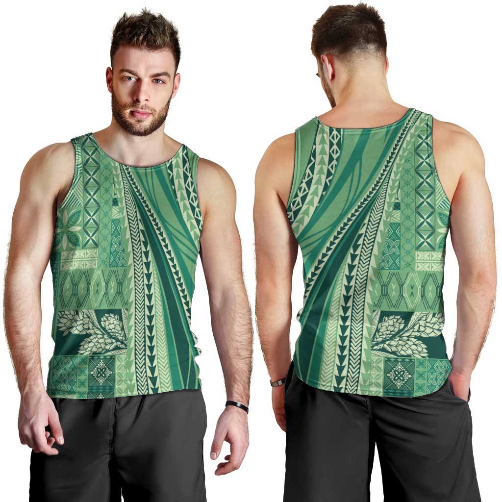 Pasifika Women's Day - Samoa Siapo Malu Tattoo Inspired Men Tank Top Jade
