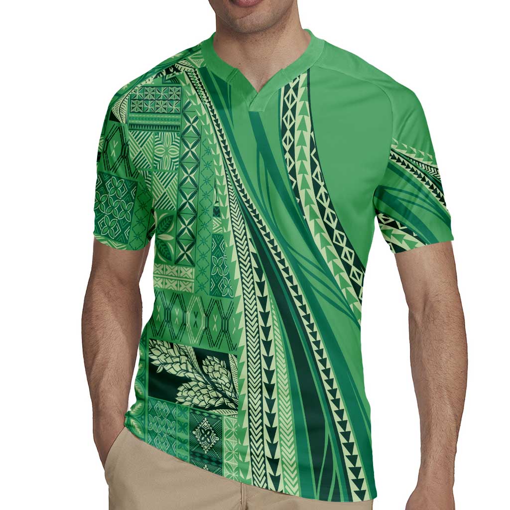 Pasifika Women's Day - Samoa Siapo Malu Tattoo Inspired Rugby Jersey Jade