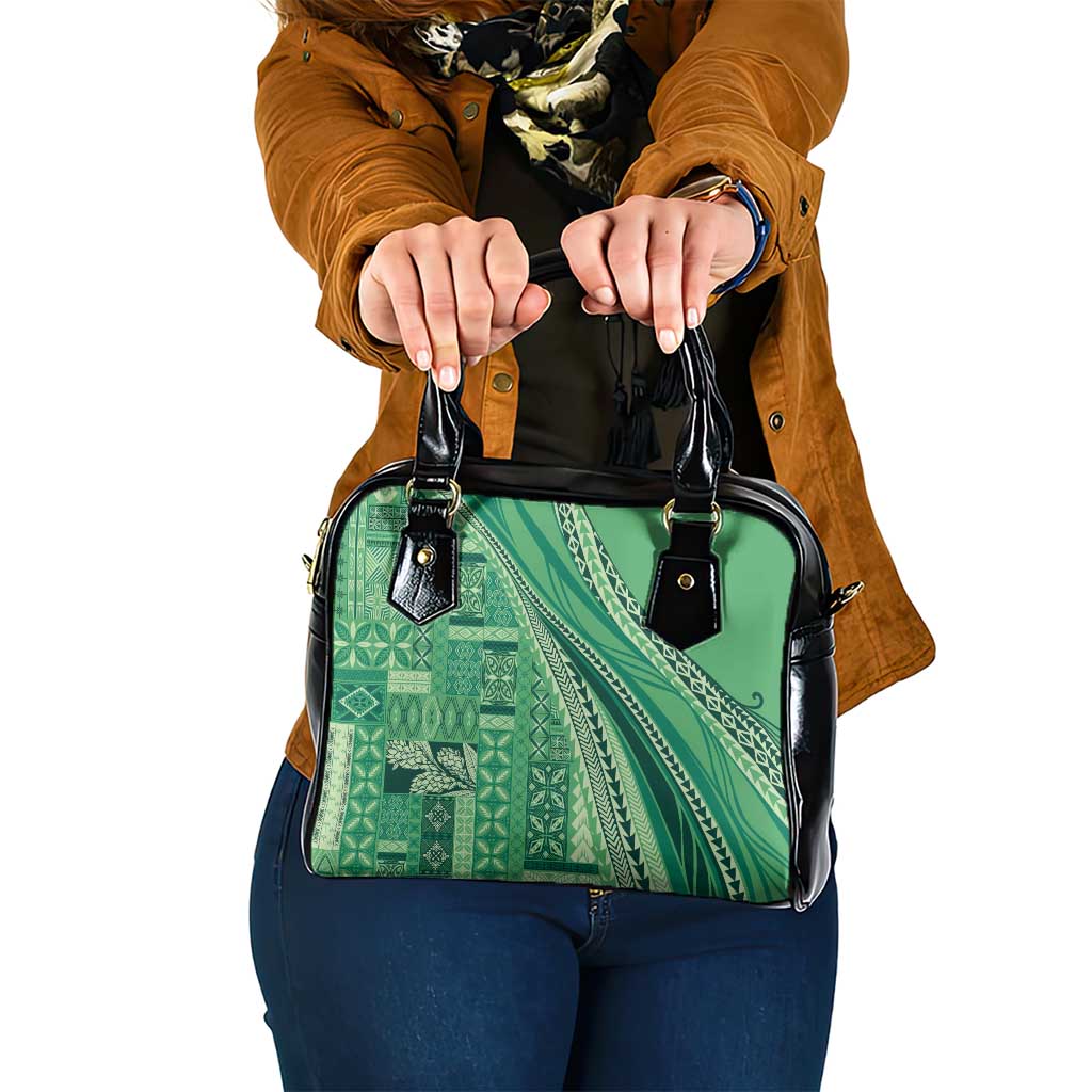 Pasifika Women's Day - Samoa Siapo Malu Tattoo Inspired Shoulder Handbag Jade