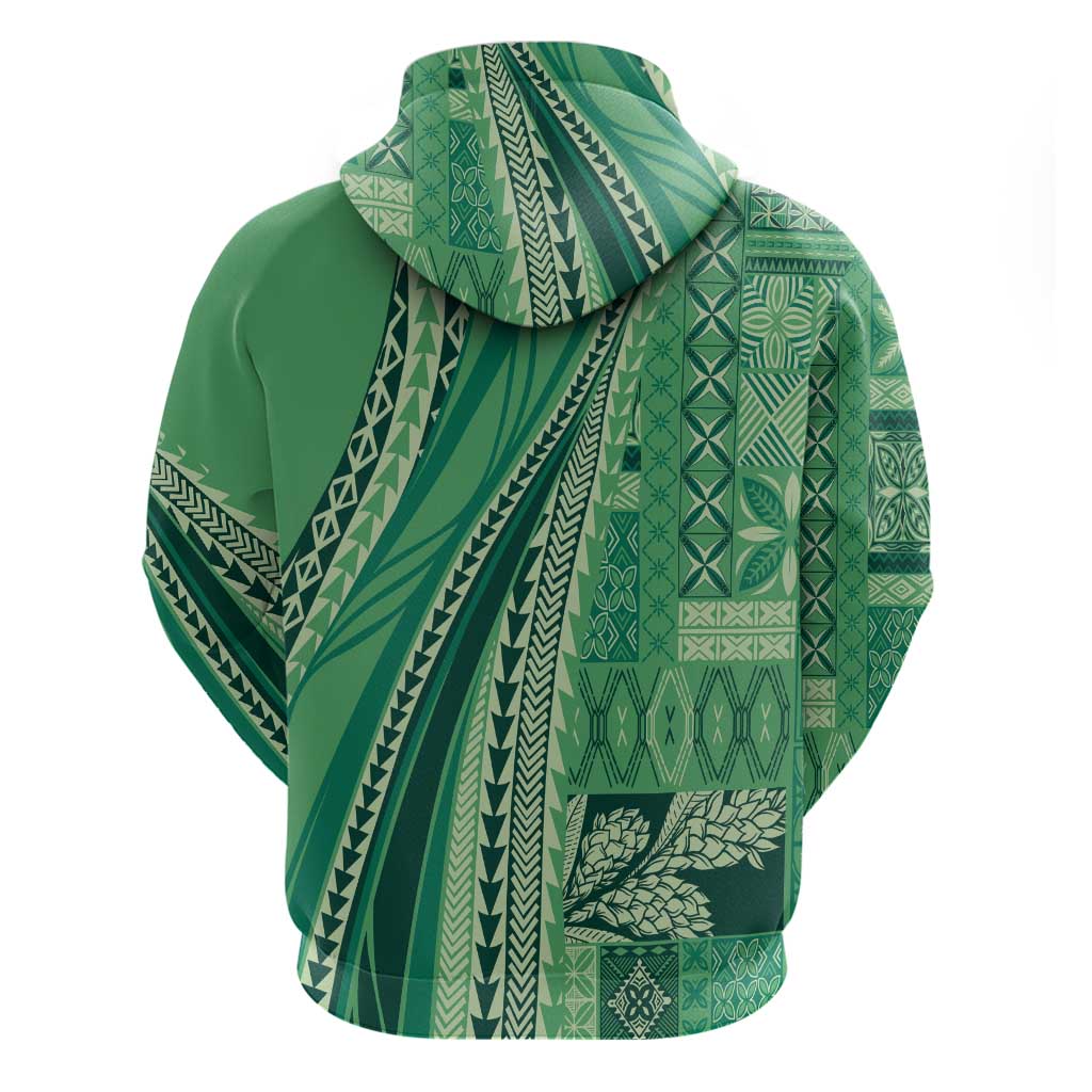 Pasifika Women's Day - Samoa Siapo Malu Tattoo Inspired Zip Hoodie Jade