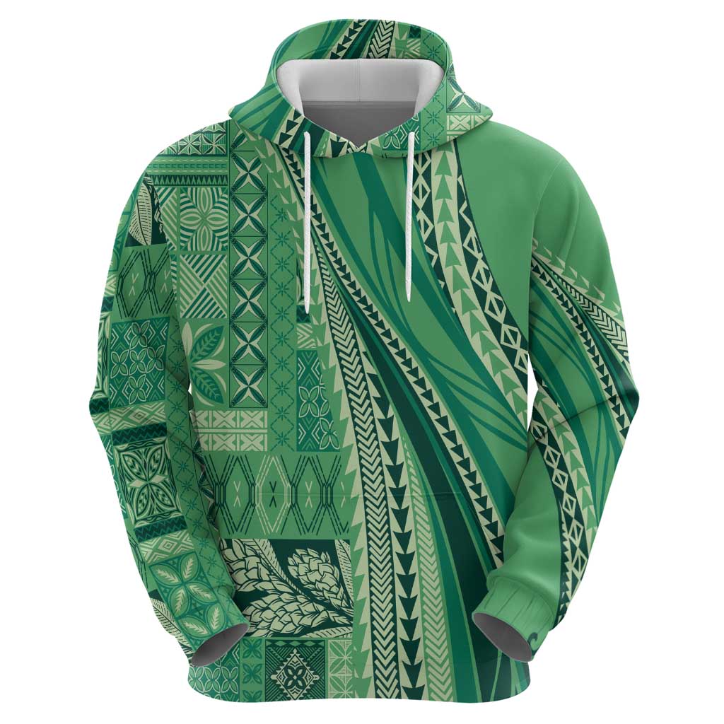Pasifika Women's Day - Samoa Siapo Malu Tattoo Inspired Zip Hoodie Jade