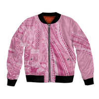 Pasifika Women's Day - Samoa Siapo Malu Tattoo Inspired Bomber Jacket Pink