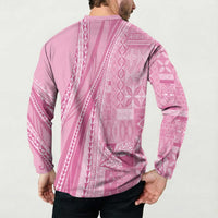 Pasifika Women's Day - Samoa Siapo Malu Tattoo Inspired Button Sweatshirt Pink