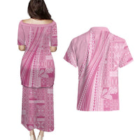 Pasifika Women's Day - Samoa Siapo Malu Tattoo Inspired Couples Matching Puletasi and Hawaiian Shirt Pink