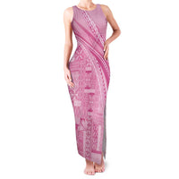 Pasifika Women's Day - Samoa Siapo Malu Tattoo Inspired Family Matching Tank Maxi Dress and Hawaiian Shirt Pink LT7 Mom's Dress Pink - Polynesian Pride