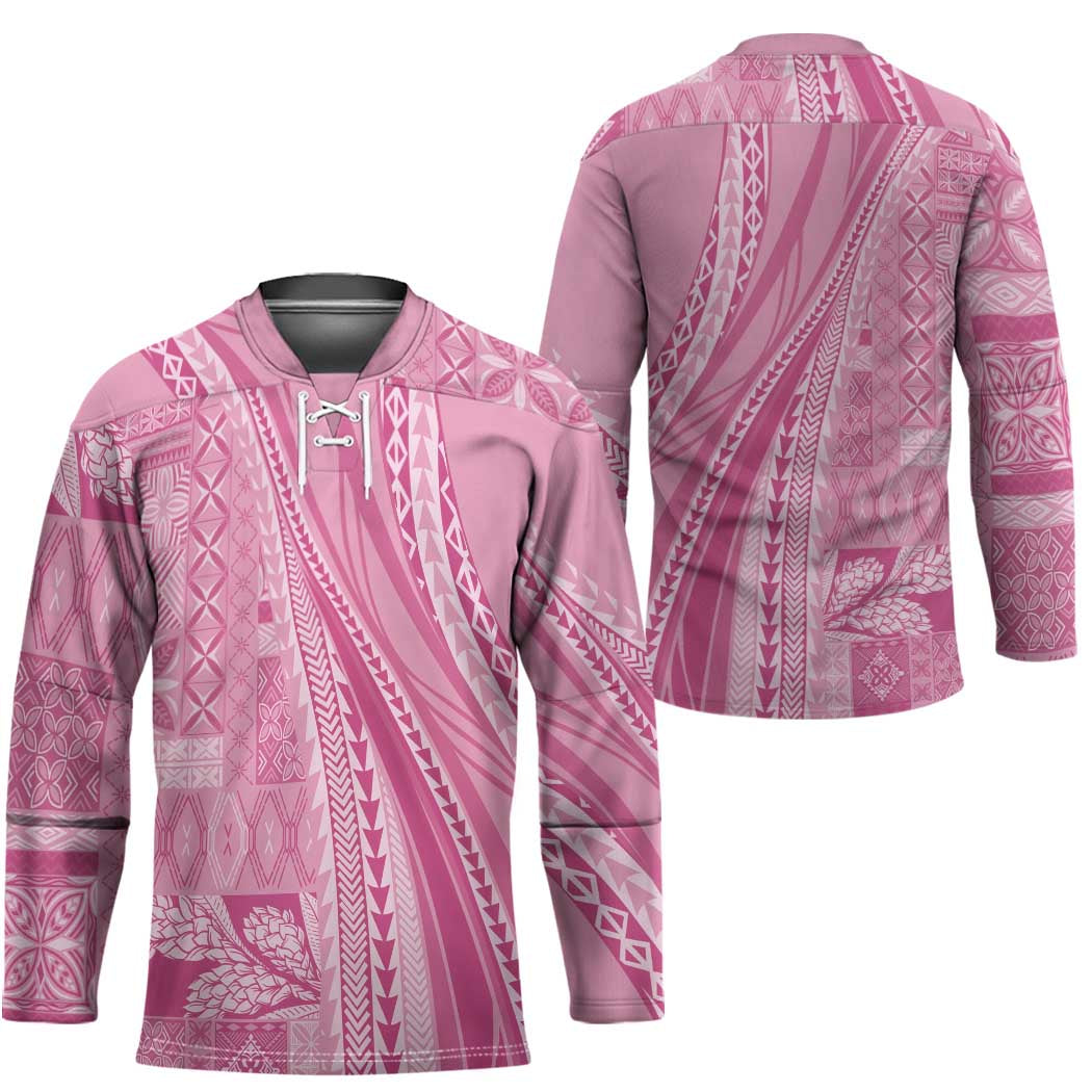 Pasifika Women's Day - Samoa Siapo Malu Tattoo Inspired Hockey Jersey Pink