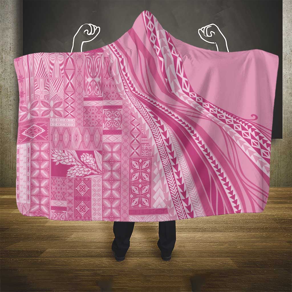 Pasifika Women's Day - Samoa Siapo Malu Tattoo Inspired Hooded Blanket Pink