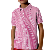 Pasifika Women's Day - Samoa Siapo Malu Tattoo Inspired Kid Polo Shirt Pink