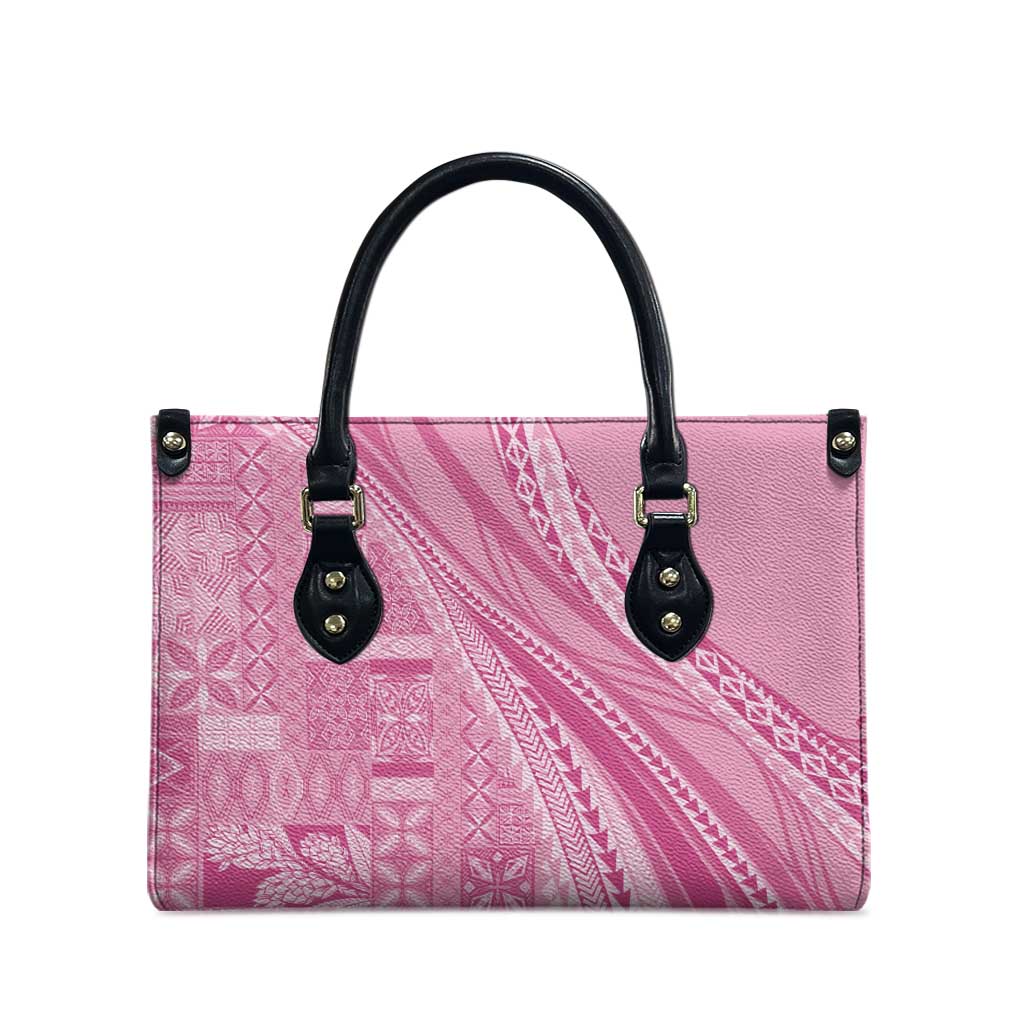 Pasifika Women's Day - Samoa Siapo Malu Tattoo Inspired Leather Bag Pink
