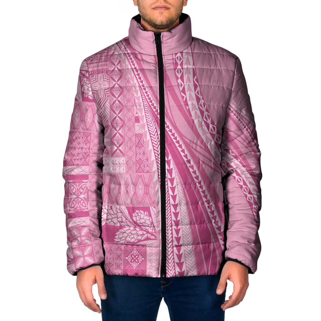 Pasifika Women's Day - Samoa Siapo Malu Tattoo Inspired Padded Jacket Pink
