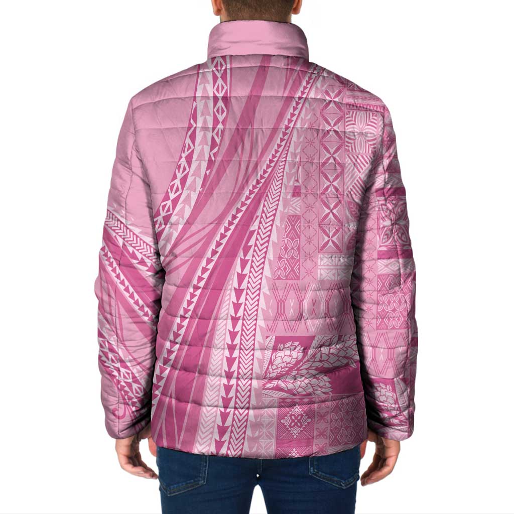 Pasifika Women's Day - Samoa Siapo Malu Tattoo Inspired Padded Jacket Pink