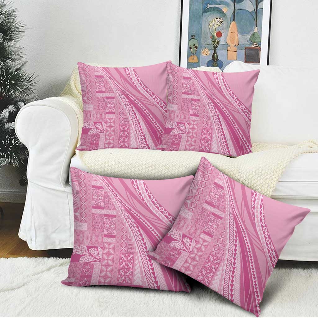 Pasifika Women's Day - Samoa Siapo Malu Tattoo Inspired Pillow Cover Pink