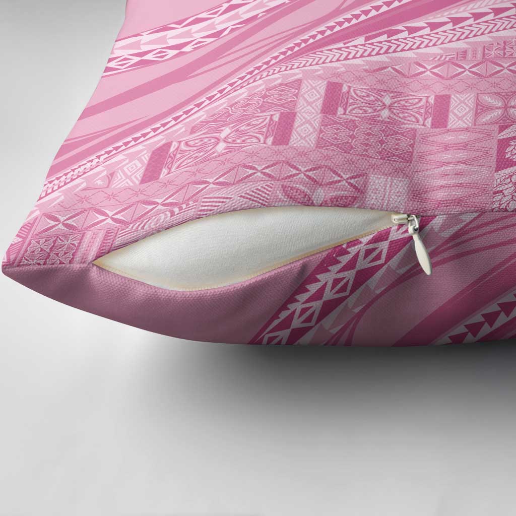 Pasifika Women's Day - Samoa Siapo Malu Tattoo Inspired Pillow Cover Pink