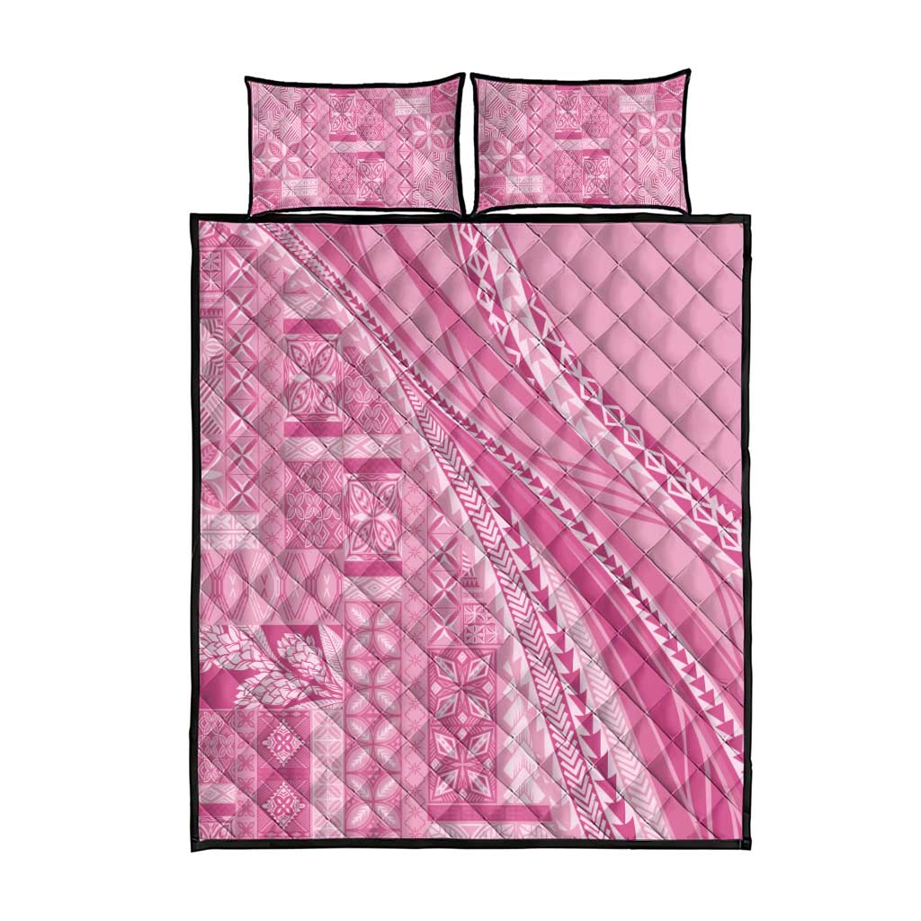 Pasifika Women's Day - Samoa Siapo Malu Tattoo Inspired Quilt Bed Set Pink