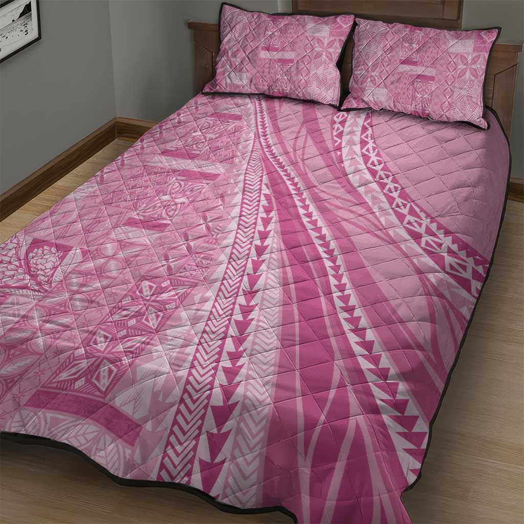 Pasifika Women's Day - Samoa Siapo Malu Tattoo Inspired Quilt Bed Set Pink