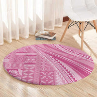Pasifika Women's Day - Samoa Siapo Malu Tattoo Inspired Round Carpet Pink