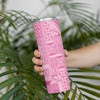 Pasifika Women's Day - Samoa Siapo Malu Tattoo Inspired Skinny Tumbler Pink