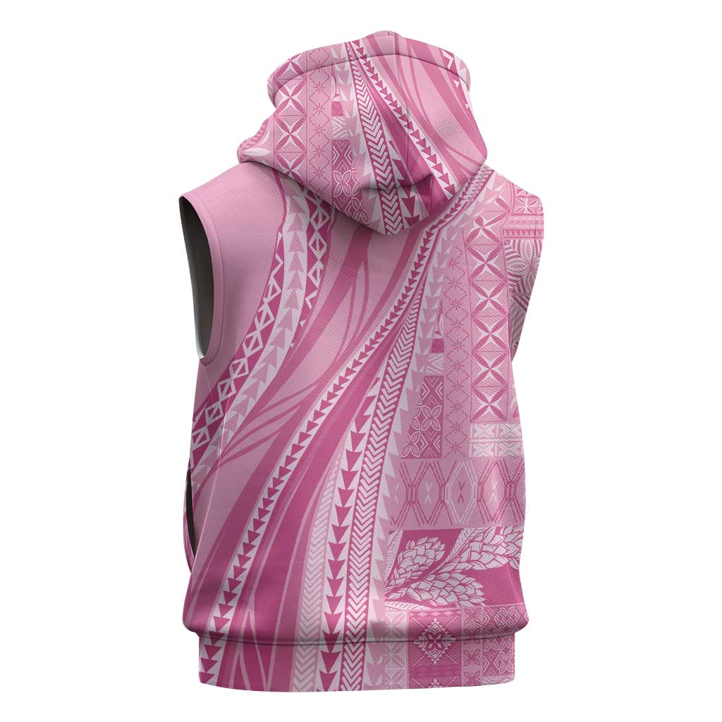Pasifika Women's Day - Samoa Siapo Malu Tattoo Inspired Sleeveless Hoodie Pink