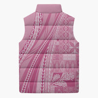 Pasifika Women's Day - Samoa Siapo Malu Tattoo Inspired Sleeveless Puffer Jacket Pink