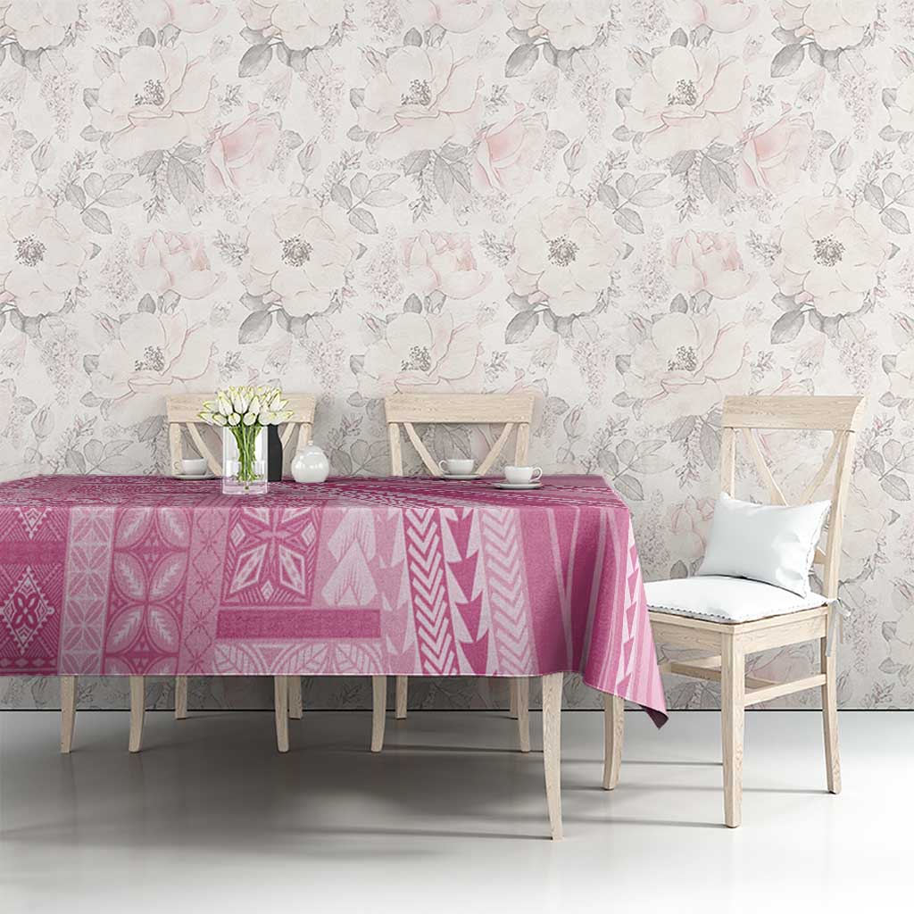 Pasifika Women's Day - Samoa Siapo Malu Tattoo Inspired Tablecloth Pink