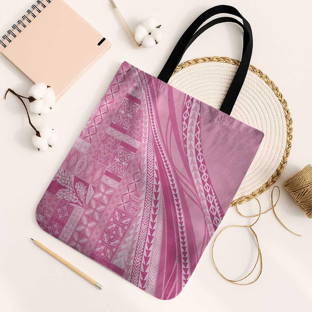 Pasifika Women's Day - Samoa Siapo Malu Tattoo Inspired Tote Bag Pink