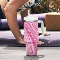 Pasifika Women's Day - Samoa Siapo Malu Tattoo Inspired Tumbler With Handle Pink