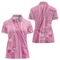 Pasifika Women's Day - Samoa Siapo Malu Tattoo Inspired Women Polo Shirt Pink