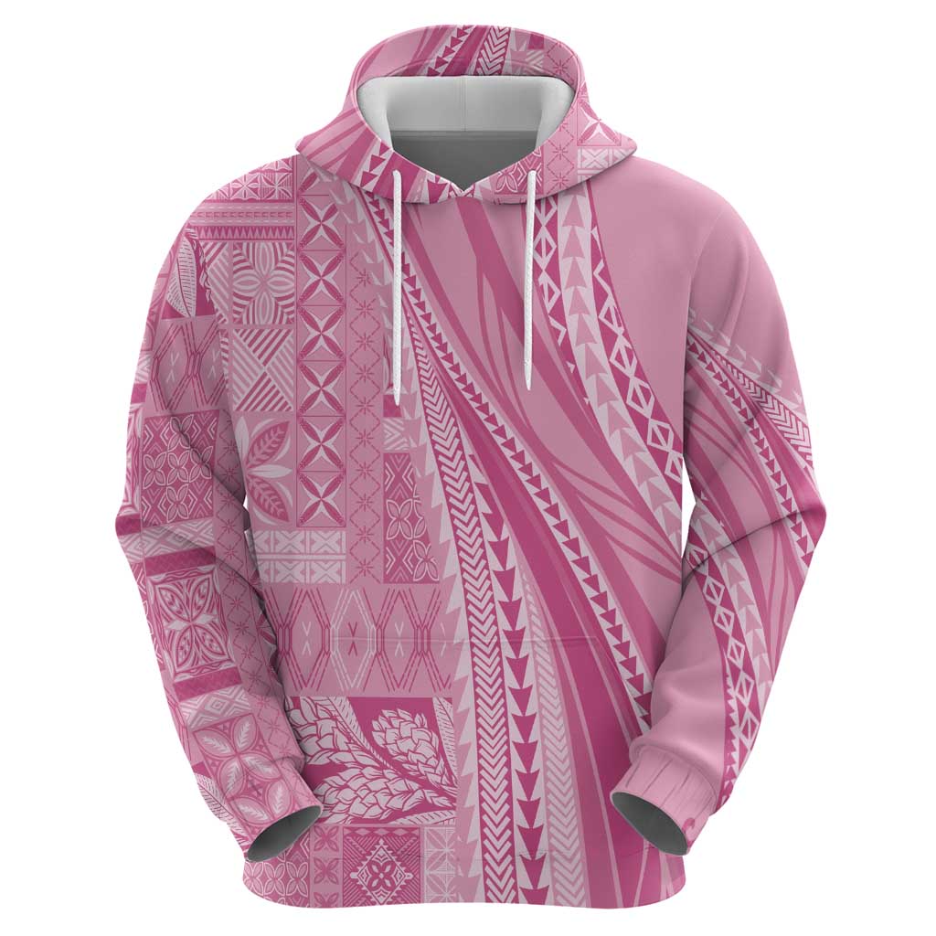 Pasifika Women's Day - Samoa Siapo Malu Tattoo Inspired Zip Hoodie Pink