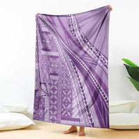 Pasifika Women's Day - Samoa Siapo Malu Tattoo Inspired Blanket Lavender