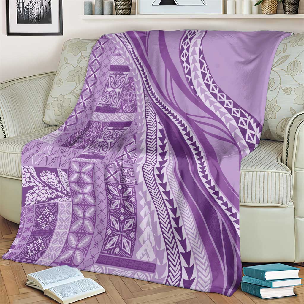 Pasifika Women's Day - Samoa Siapo Malu Tattoo Inspired Blanket Lavender
