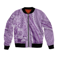 Pasifika Women's Day - Samoa Siapo Malu Tattoo Inspired Bomber Jacket Lavender